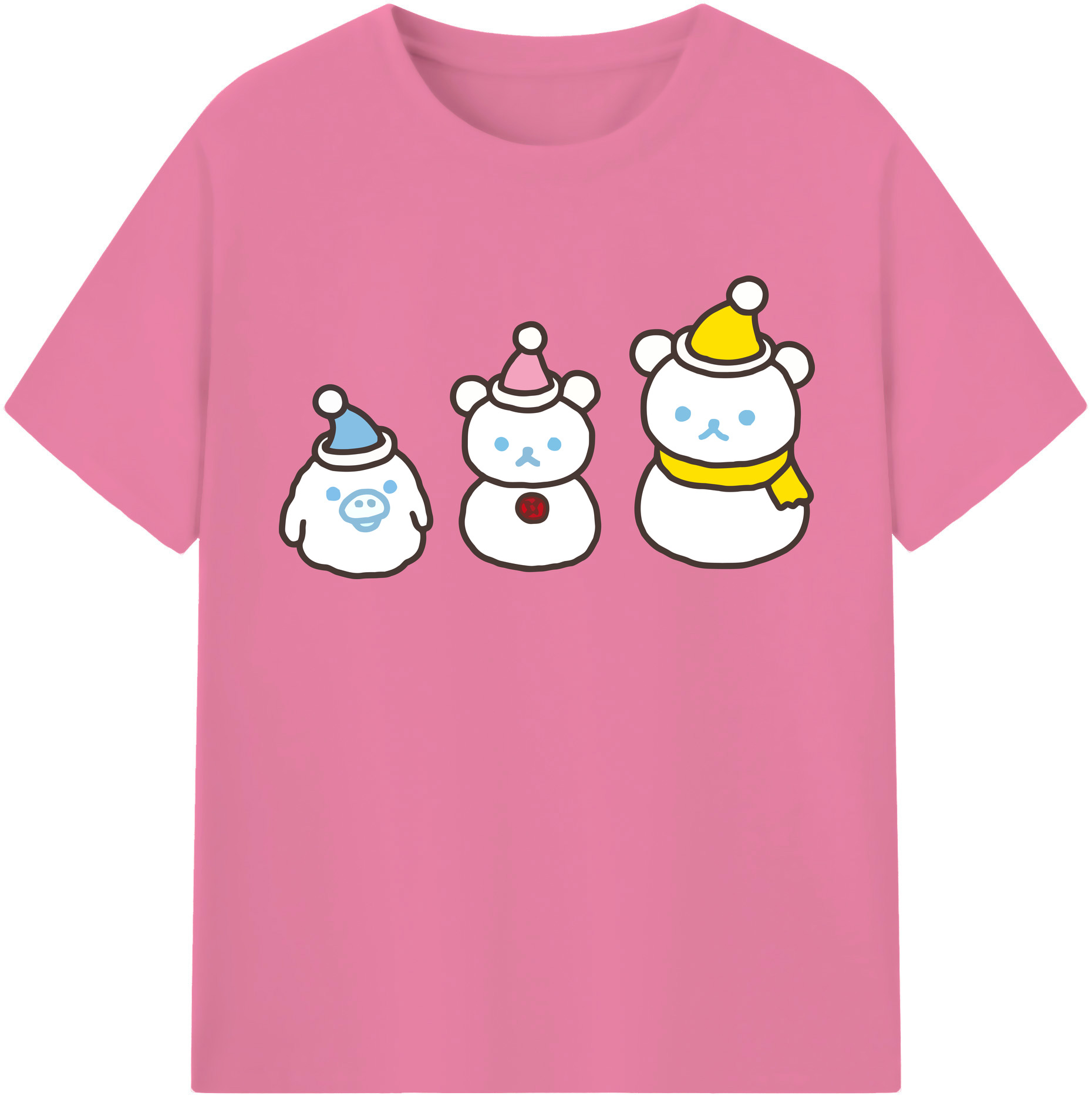 （画像用） リラックマ リラックマ キイロイトリ Rilakkuma Korilakkuma Kiiroitori 綿100％半袖Tシャツ（フロントプリント）